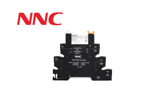 Relay Socket P41F05-E-24V for NNC41 Guide Rail Mounting Type Load Current 8A Insulation Voltage 300V